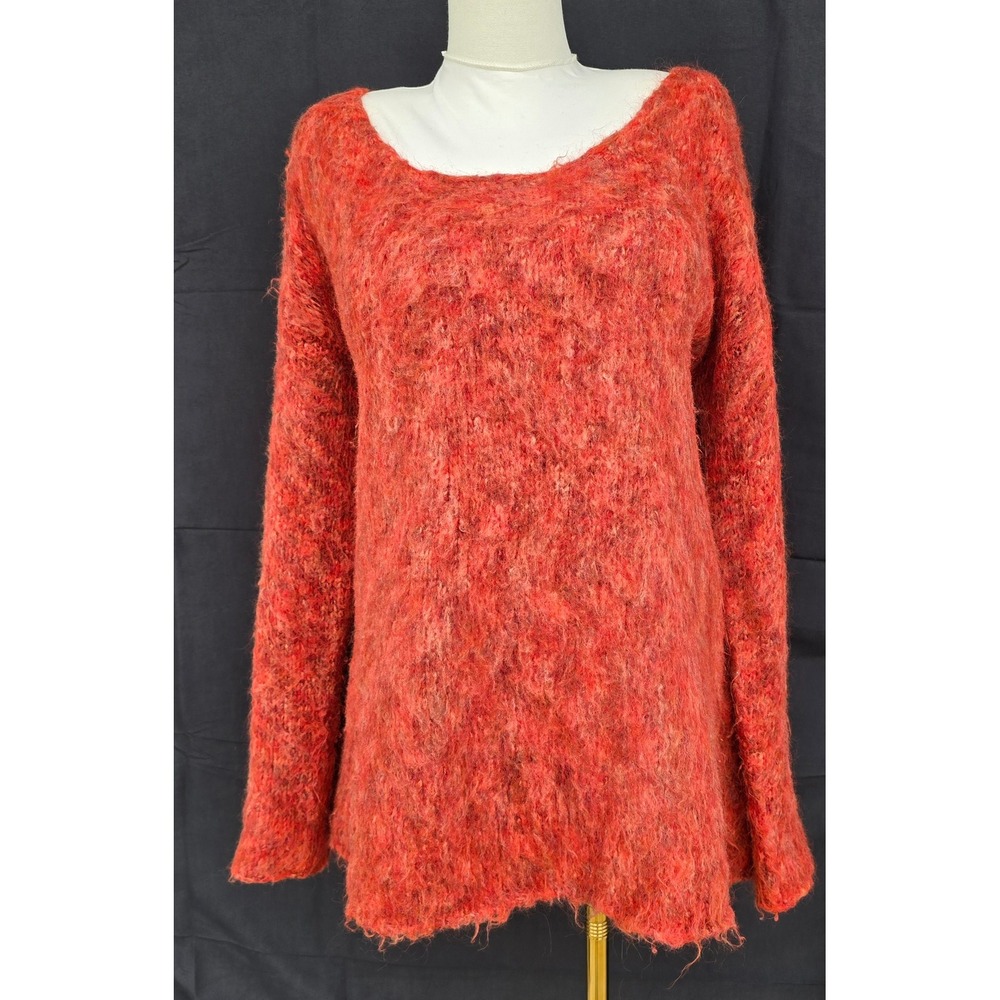 M‎ Free People Sweater Tunic Orange Knit Pullover Oversized chunky sweater - Picture 8 of 9